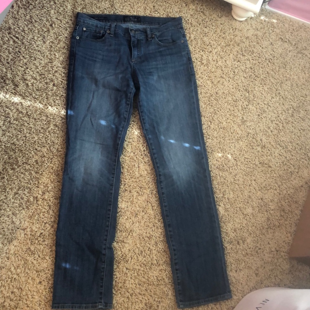 Dark wash straight jeans